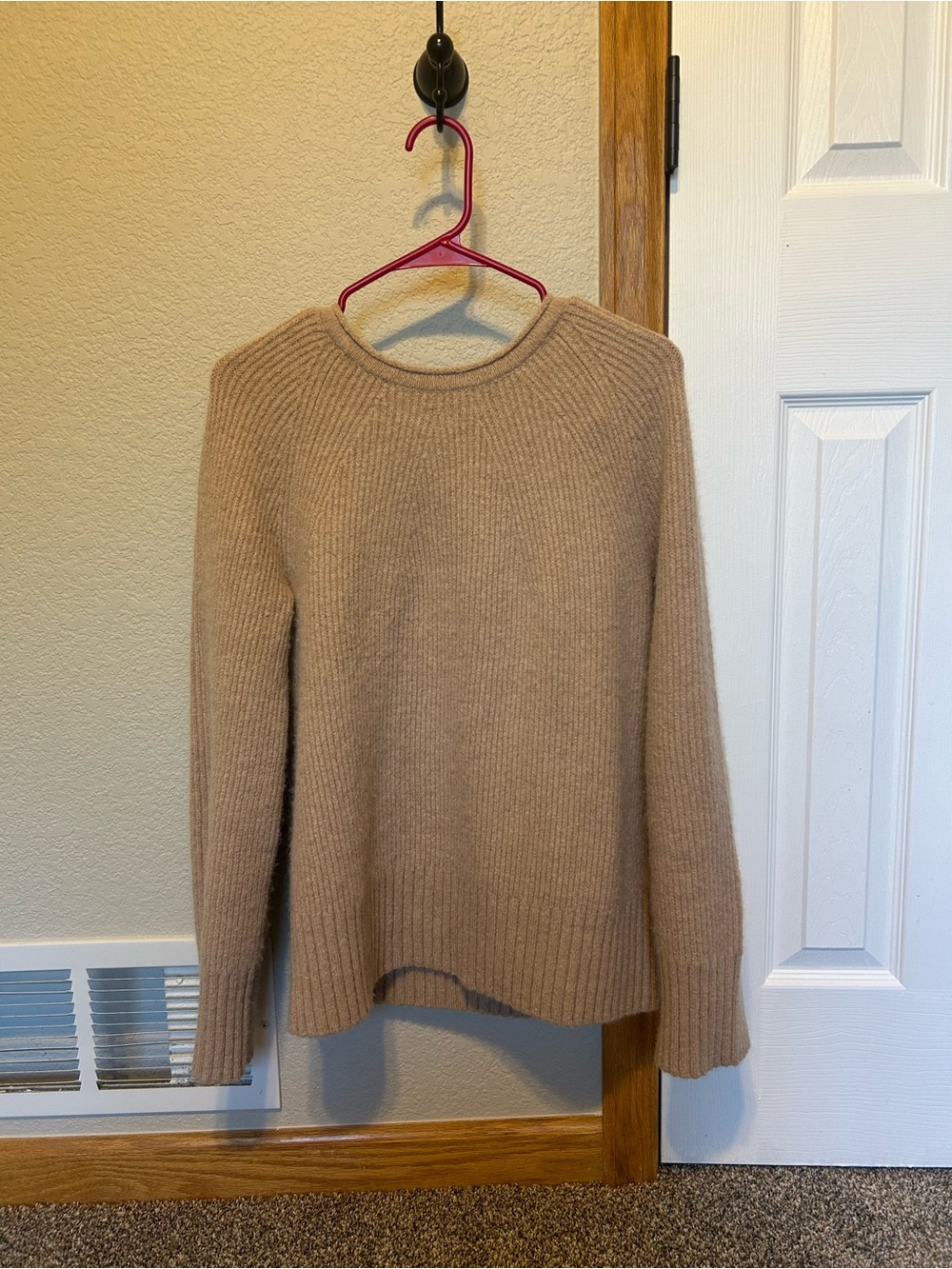 lululemon athletica Neutral Beige Ribbed wool Crewneck Sweater